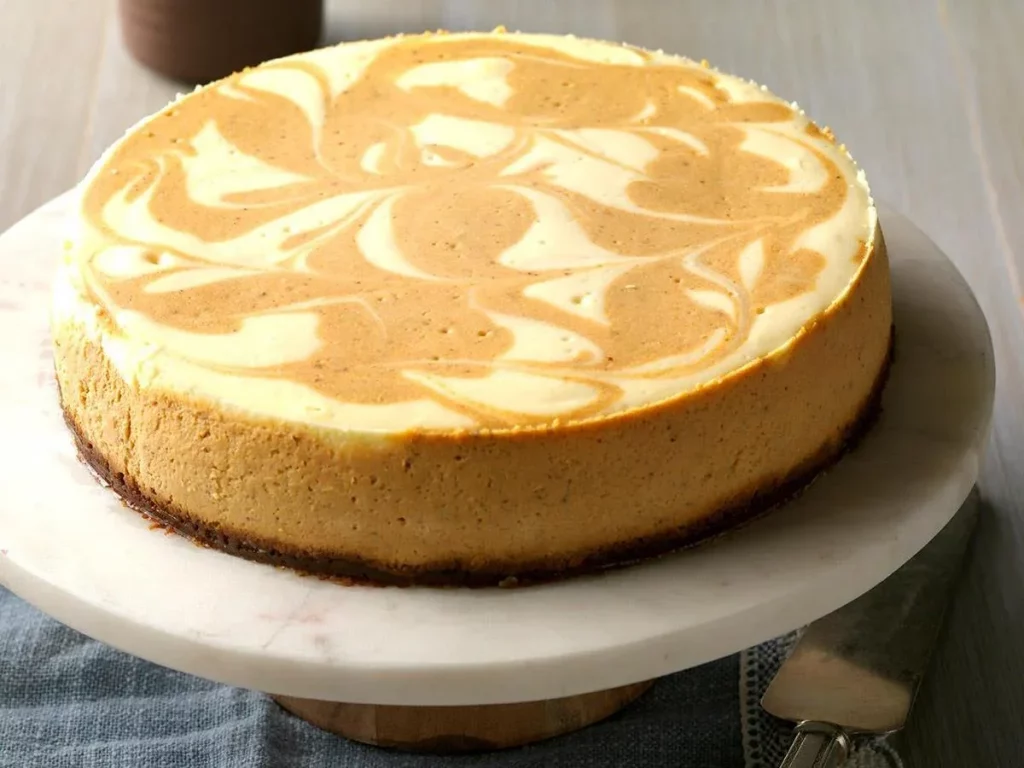 Marbled pumpkin cheesecake