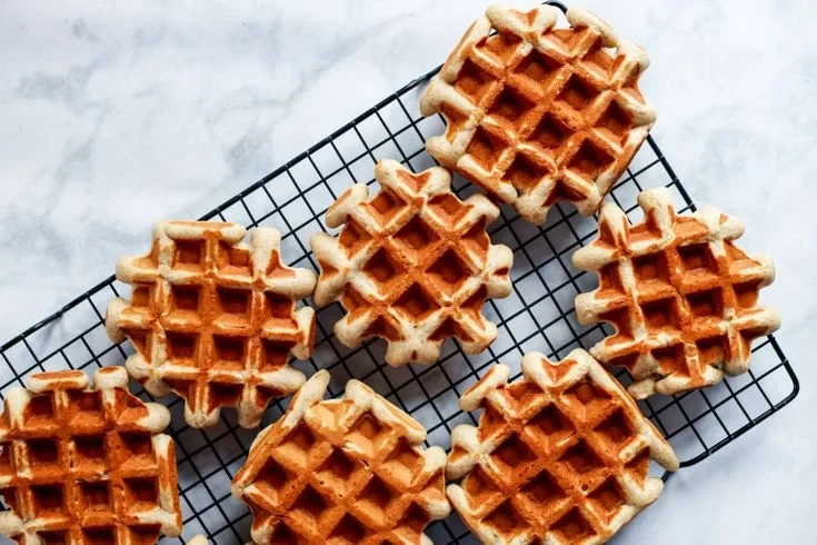 Deep browned, fluffy waffles
