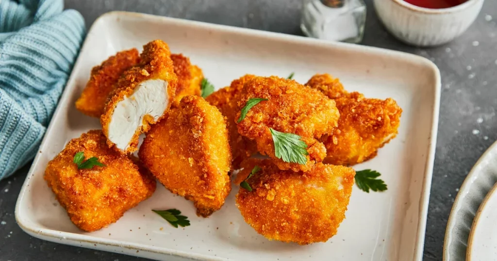 Soft and crispy chicken nuggets
