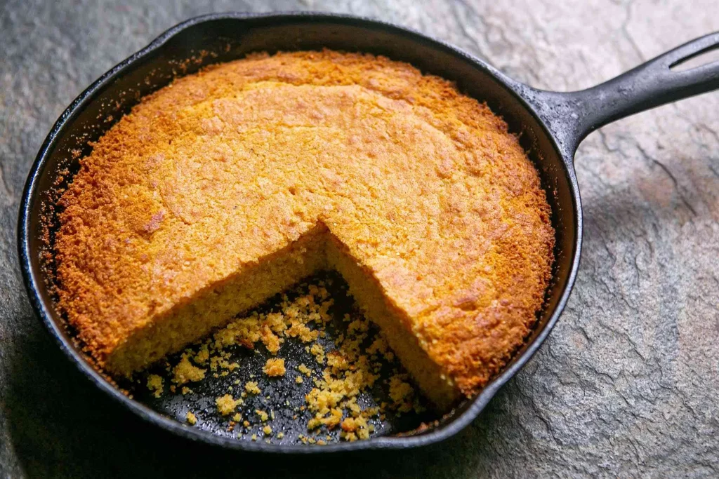Cornbread in a pan