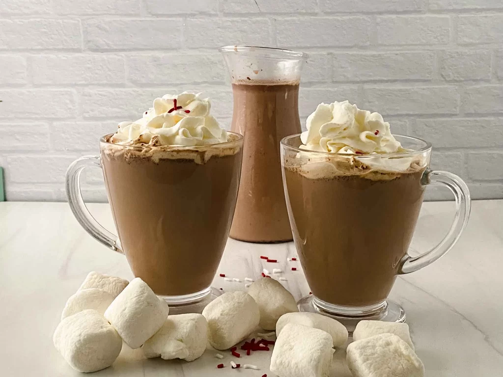 Hot chocolate with ice cream 