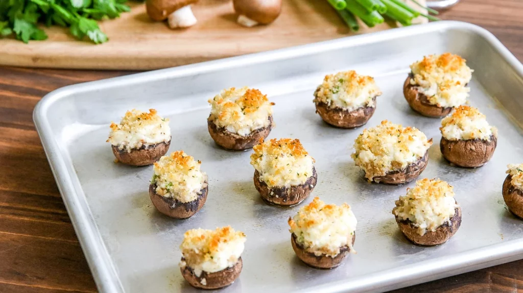Copycat Red Lobster stuffed mushroom with crabmeat