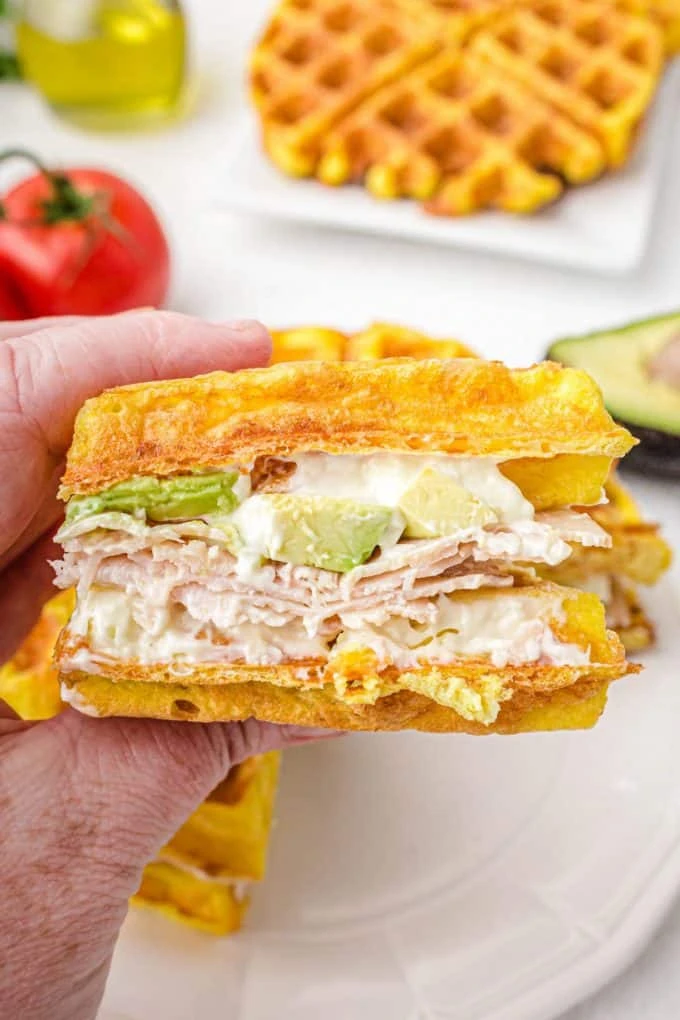 Homemade Chaffle sandwich