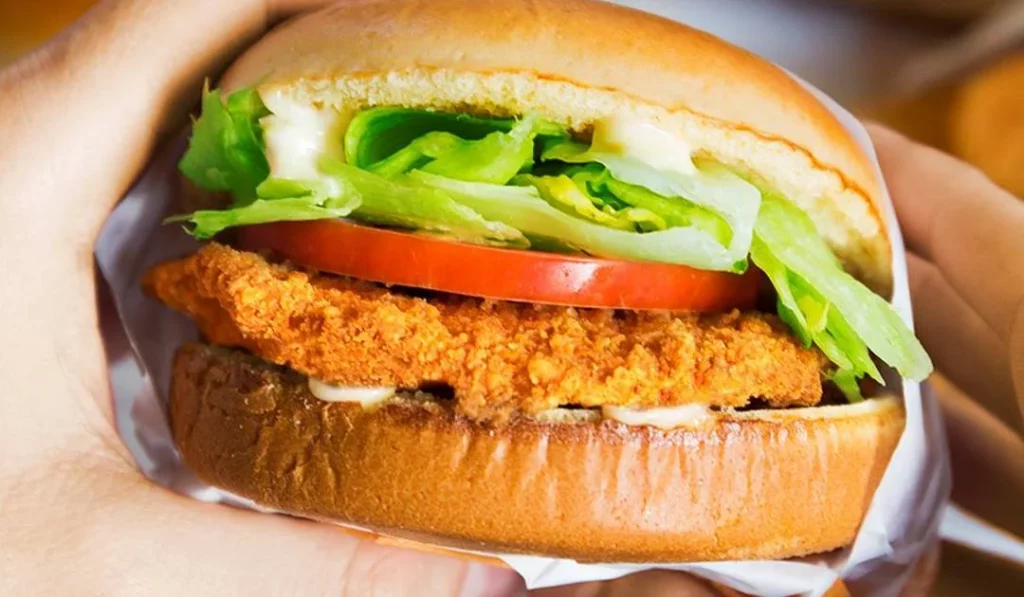 Fresh chicken sandwich with lettuce and mayonnaise