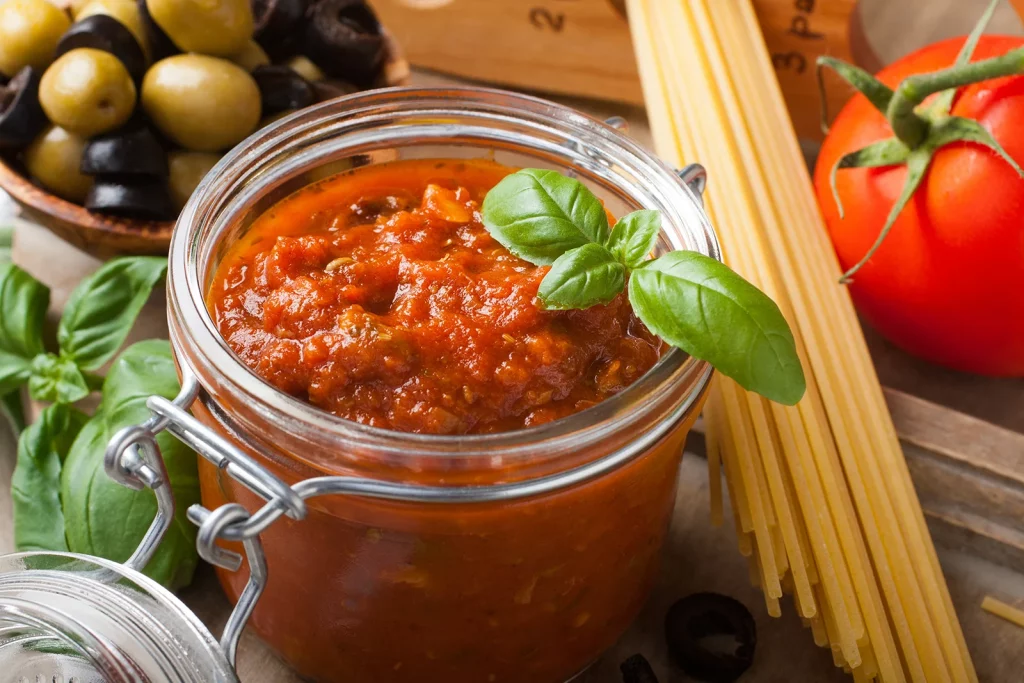 pasta sauce in a jar