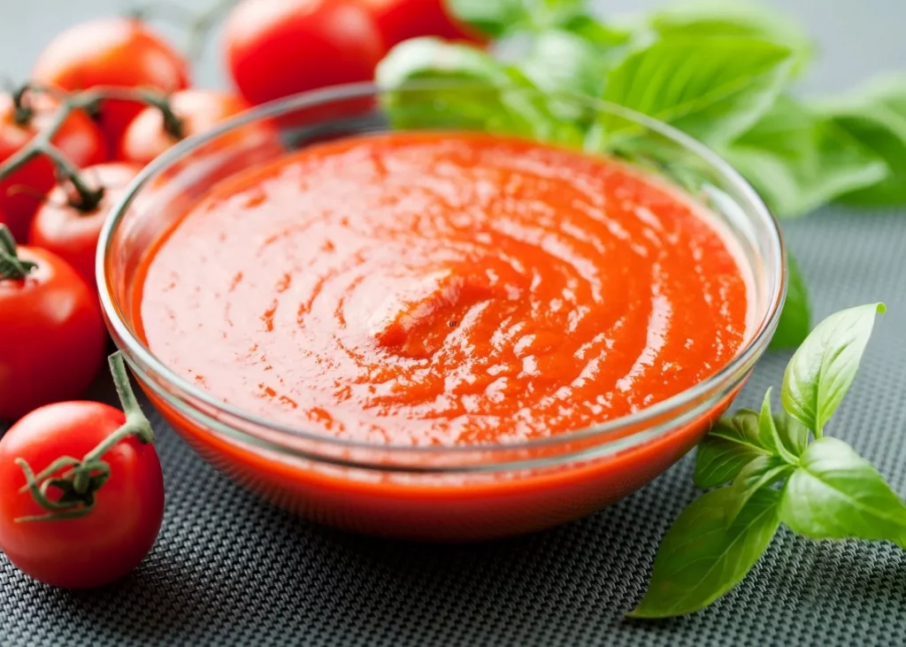 tomato puree in a bowl
