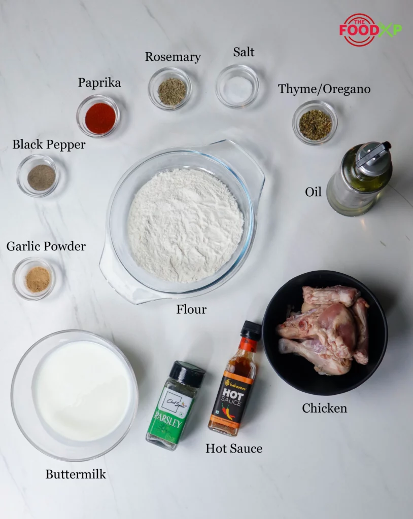 Fried Chicken with Buttermilk Ingredients