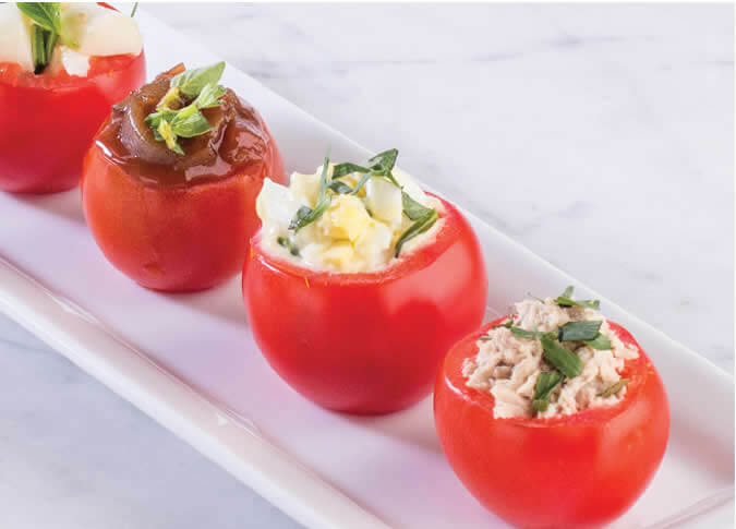 Gluten-Free Caprese Stuffed Mini Tomato Appetizers