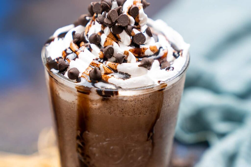 Chocolate Frappe With Whipped Cream