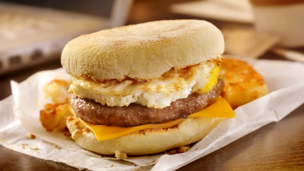 Delish sausage and egg Mcmuffin