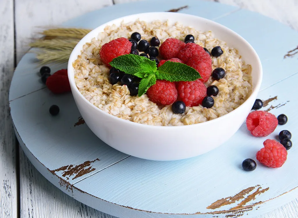Healthy bowl of oatmeal