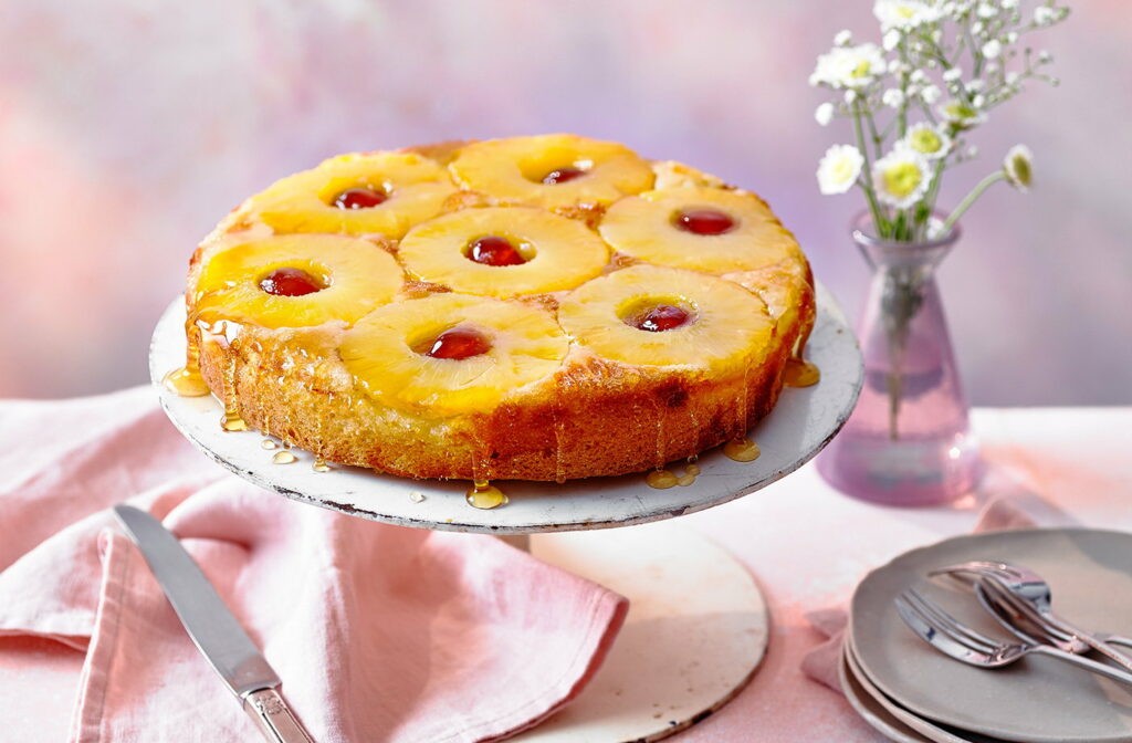 Paula Deen Pineapple Upside-Down Cake served
