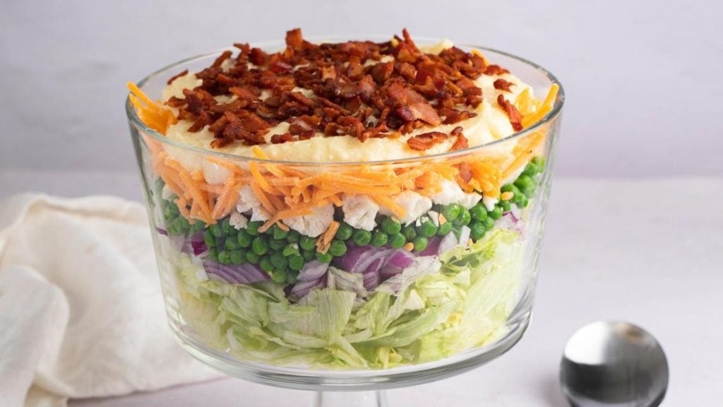 Traditional Paula Deen 7 Layer Salad Recipe - Cooking Fanatic