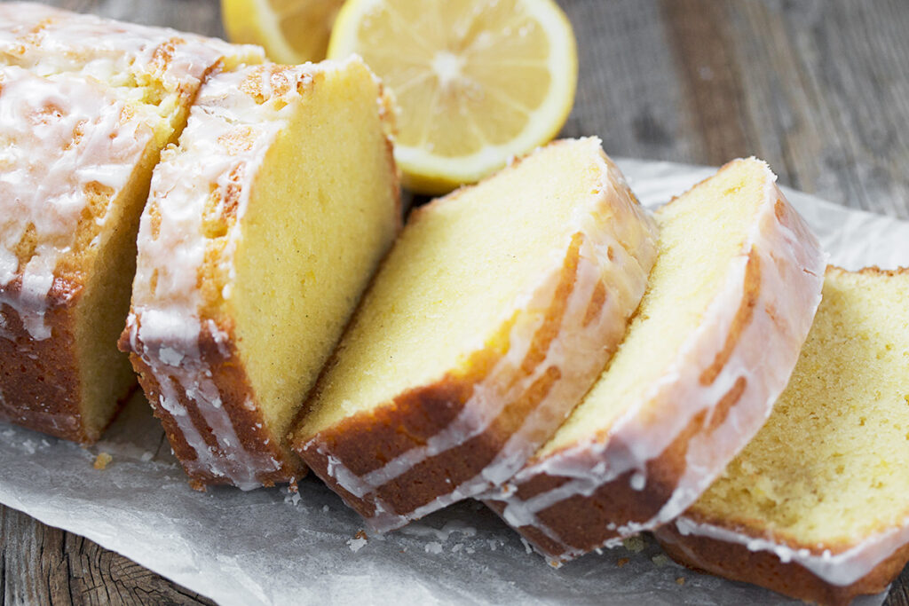 Lemon Loaf Cut Into Slices