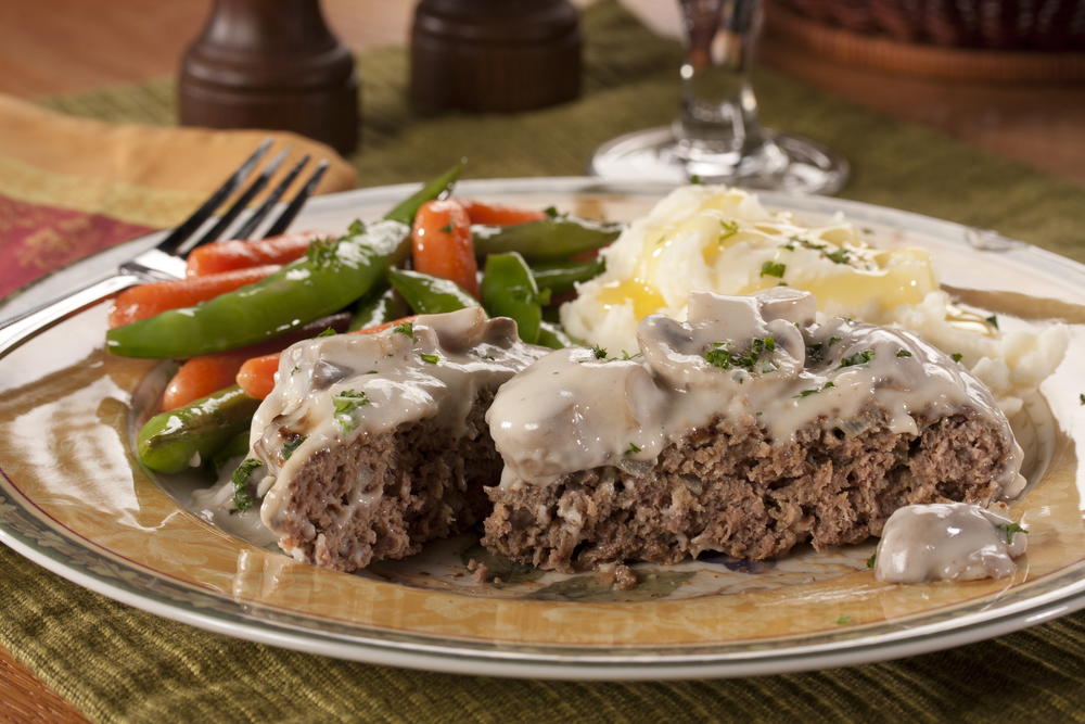 Chop Steaks Served On Plate