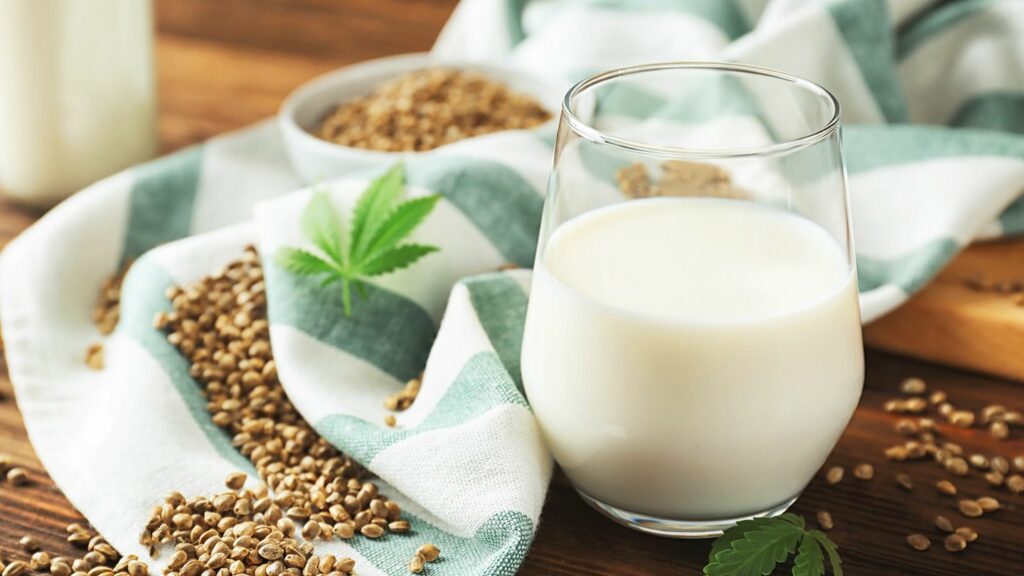 hemp milk in a glass