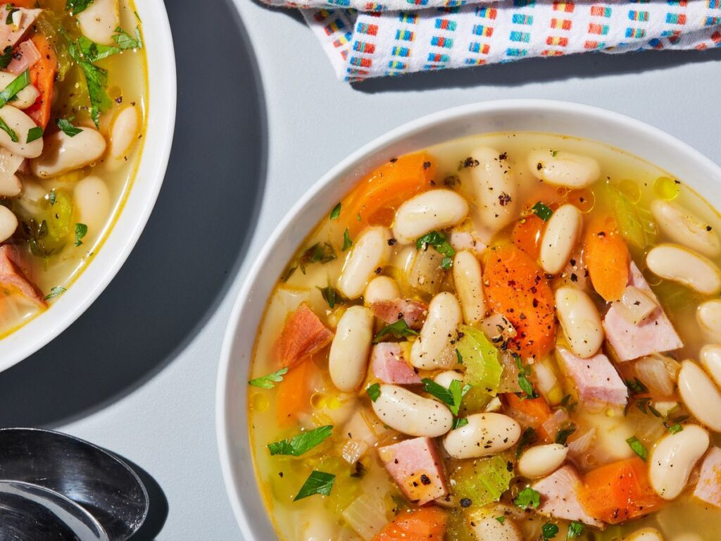 Old Fashioned Ham And Bean Soup Recipe in Plate