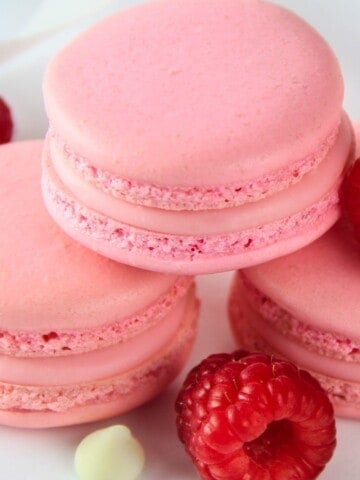 pink raspberry macarons