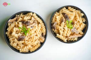 Serving Jamie Oliver Mushroom Pasta