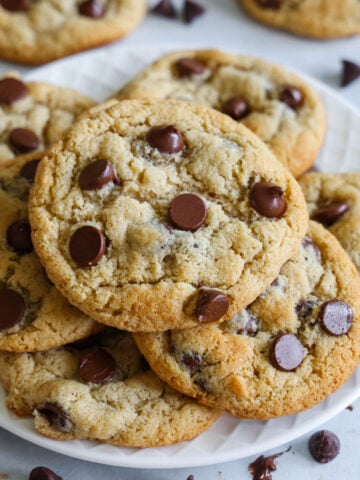 Pile of Almond Flour Chocolate Chip Cookies