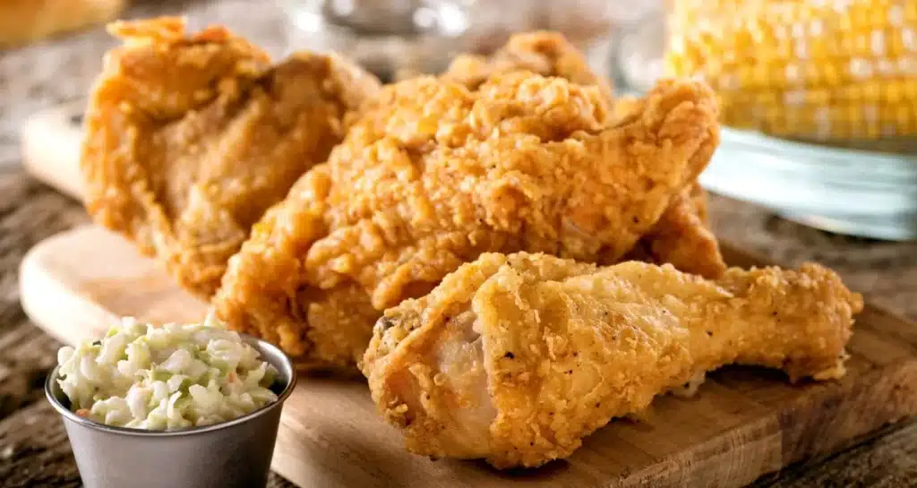 Fried Chicken On Cutting Board