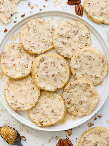 Plate of Pecan Shortbread Cookies.